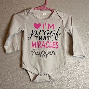 ✨10 for $15✨ White and Pink Long Sleeve Baby Onesie